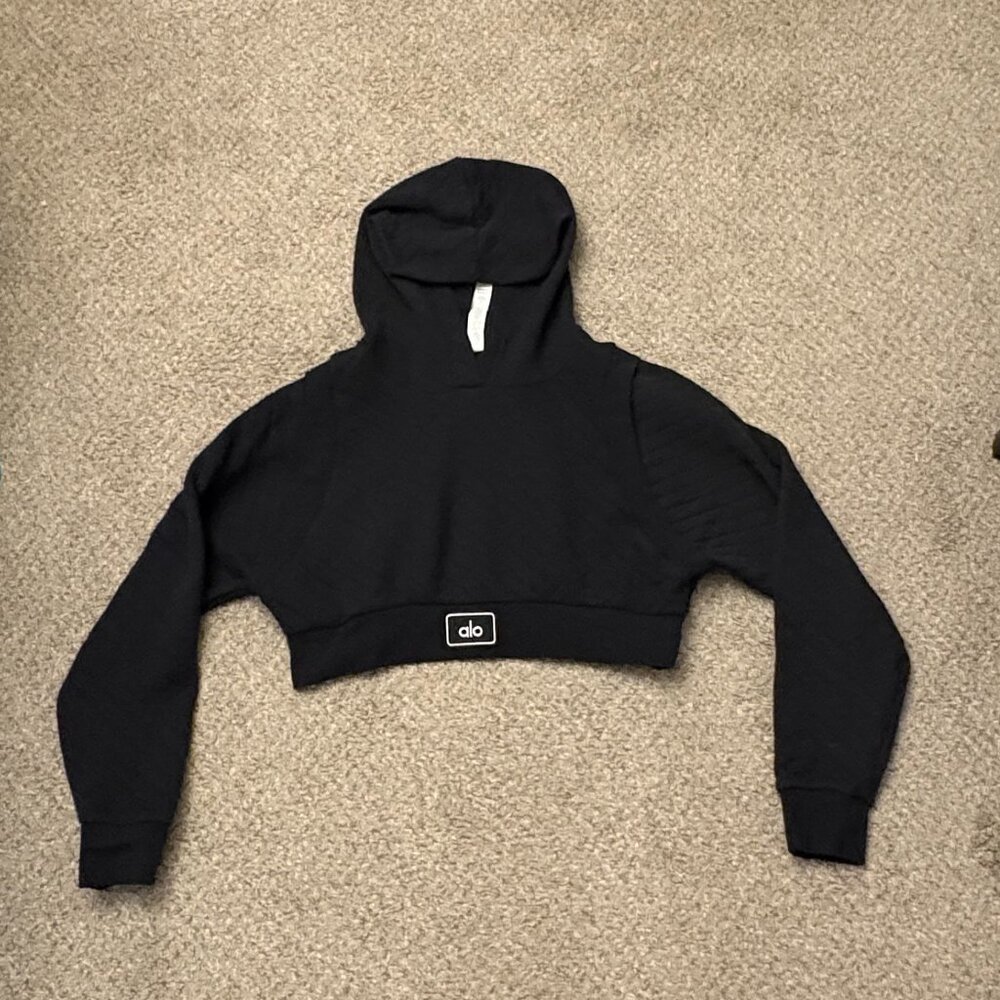 Alo Crop Top Hoodie for Women Size Small Long Sleeve Pullover